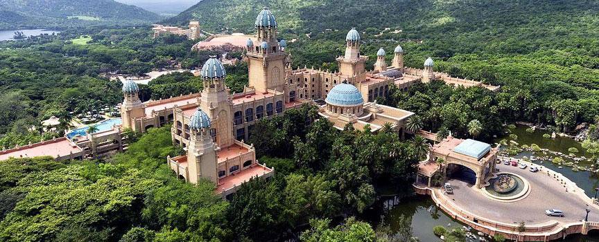aerial view of the palace hotel at sun city